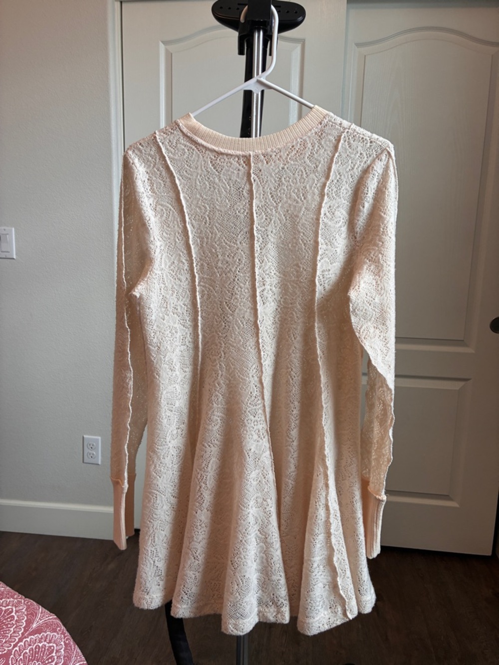 Free People Cream Lace Long-Sleeve Dress
